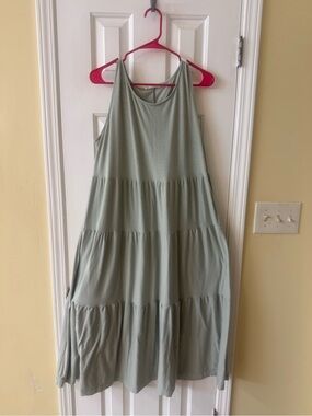 Zenana Sage Green Tiered Maxi Dress